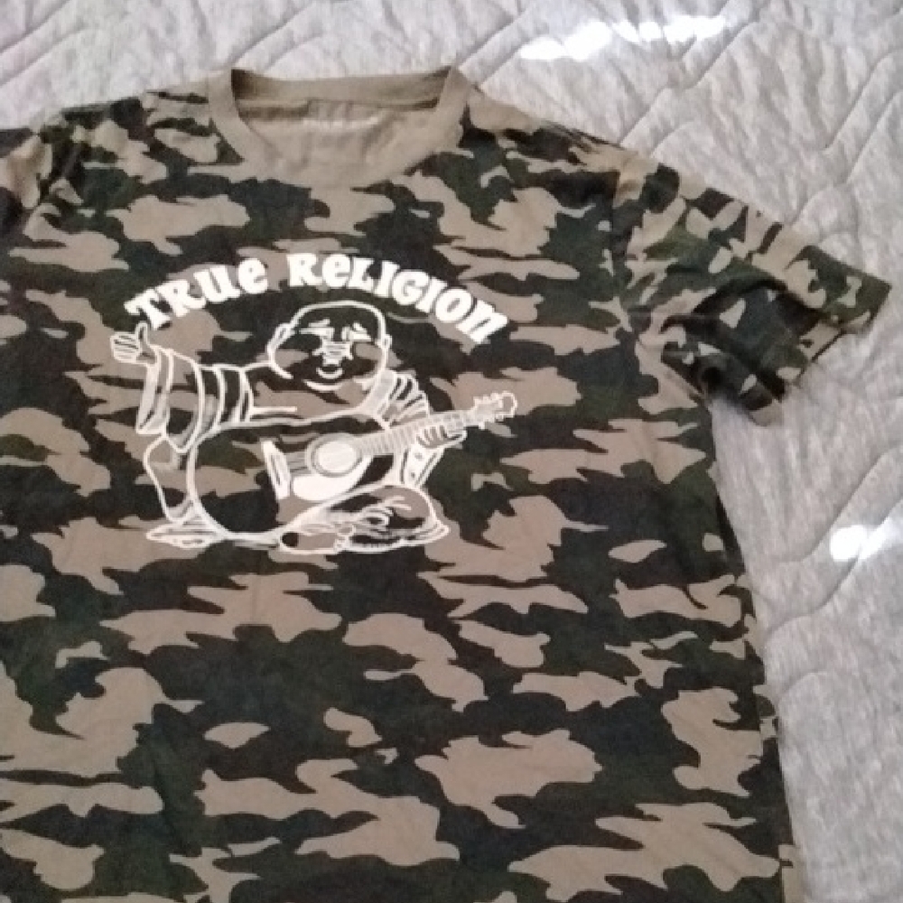 True Religion Kids Green Camouflage Tee